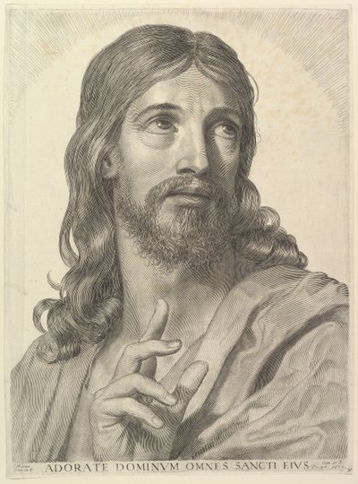 Byst av den vuxne Kristus, 1652. av Claude Mellan
