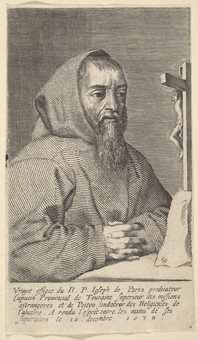 François Le Clerc Du Tremblay, känd som Fader Joseph, 1638. av Claude Mellan