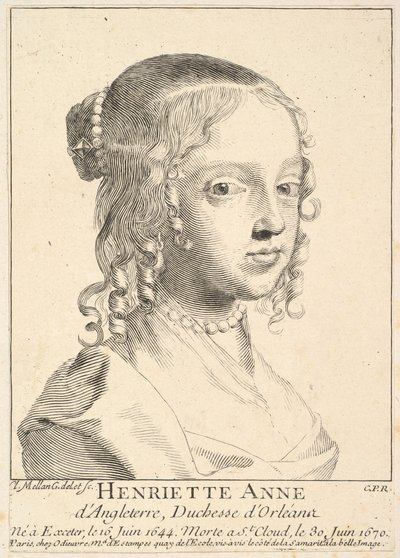 Henriette-Anne dAngleterre, hertiginna dOrléans. av Claude Mellan