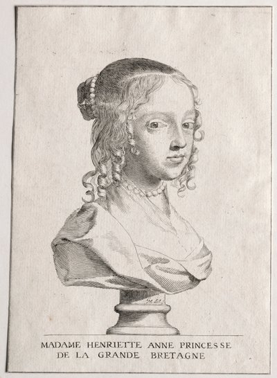 Henriette-Marie dAngleterre, hertiginna dOrleans. av Claude Mellan