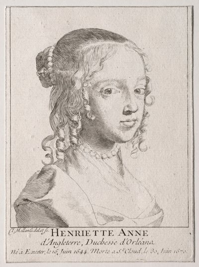 Henriette-Marie dAngleterre, hertiginna dOrleans. av Claude Mellan