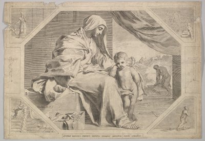Helig familj. av Claude Mellan
