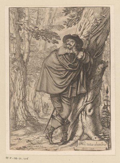 James Howell lutad mot ett träd Titelsida för: James Howell, Dendrology (...), 1641 av Claude Mellan