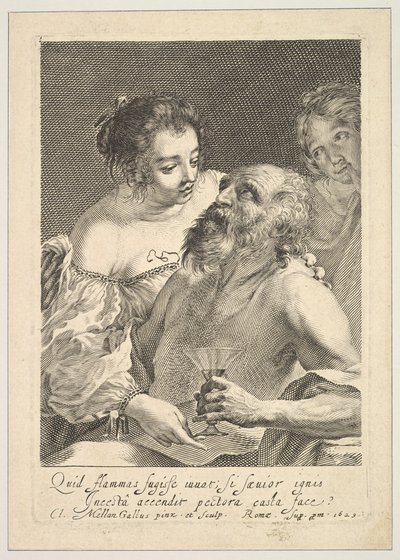 Lot och hans döttrar, 1629. av Claude Mellan
