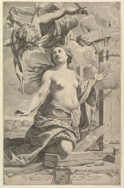 Sankta Katarinas martyrskap, 1625. av Claude Mellan