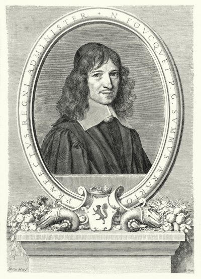 Nicolas Fouquet, finansintendent i Frankrike under Ludvig XIV (gravyr) av Claude Mellan