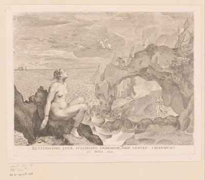 Perseus kommer för att befria Andromeda av Claude Mellan