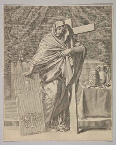 Personifiering av tron, 1642. av Claude Mellan