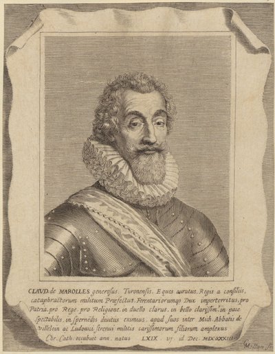 Porträtt av Claude de Marolles av Claude Mellan