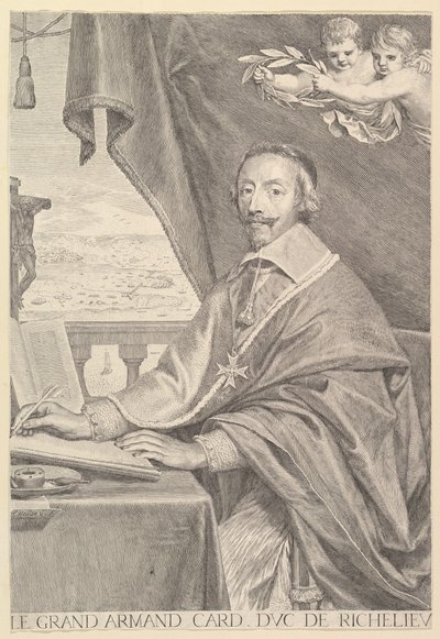 Porträtt av kardinal Richelieu, 1651. av Claude Mellan
