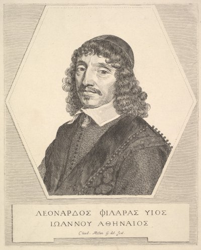 Porträtt av Leonardos Philaras, 1651. av Claude Mellan