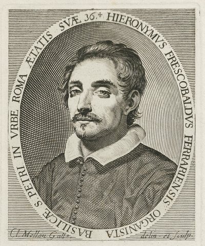 Porträtt av kompositören Girolamo Frescobaldi 1583-1643, 1634 av Claude Mellan
