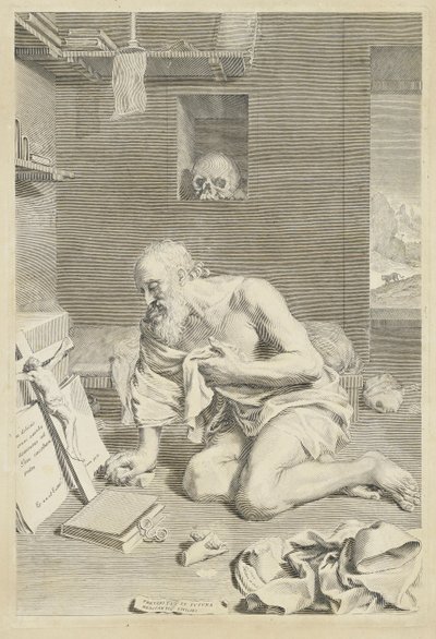 Sankt Jerome av Claude Mellan