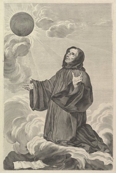 St Benedictus i extas. av Claude Mellan