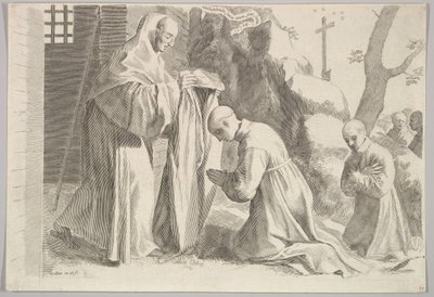St. Bernard får en munkvana. av Claude Mellan