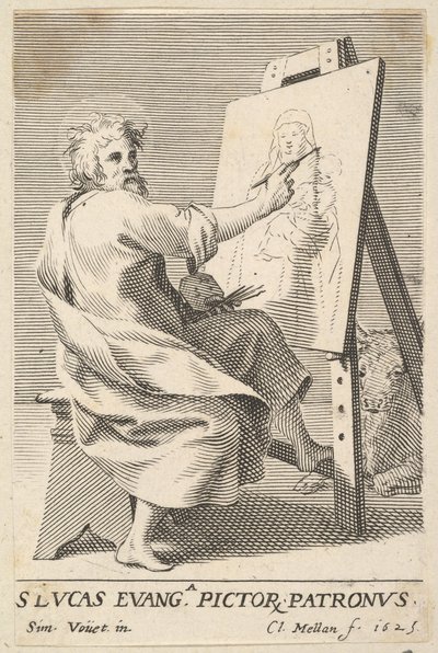St. Luke målar jungfrun, 1625. av Claude Mellan