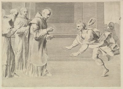 St. William, hertig av Aquitaine, konverterad av St. Bernard. av Claude Mellan
