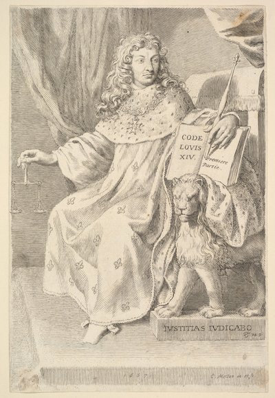 Titelsida: Le Code Louis XIV, 1667. av Claude Mellan