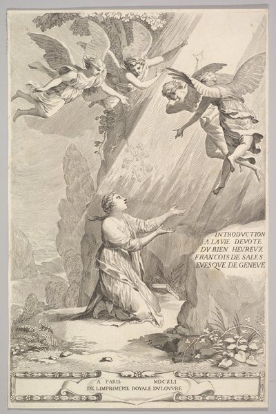 Titelsida för François de Sales, Introduction to the Devout Life, 1641. av Claude Mellan