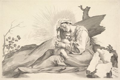 Jungfru Maria med barnet av Claude Mellan