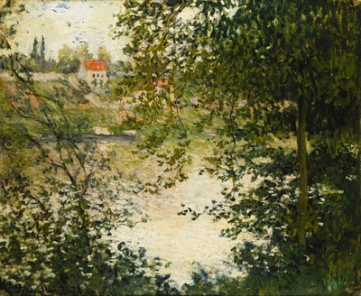 En vy genom träden på La Grande Jatte Island; Genom träden, ön La Grande Jatte, 1878 av Claude Monet