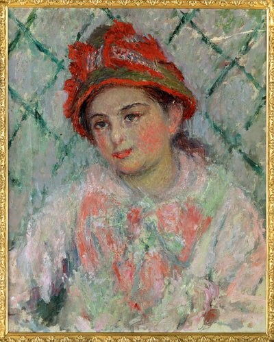 Blanche Hoschede, yngsta dotter till ... (olja på duk) av Claude Monet