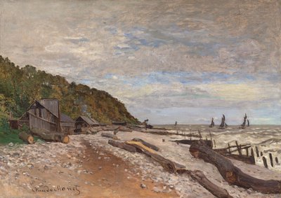 Båtvarv nära Honfleur; The Shipyard of Small Ships, nära Honfleur, 1864 av Claude Monet