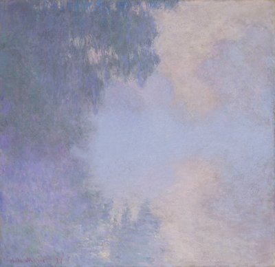 Seinen gren nära Giverny (dimma) av Claude Monet