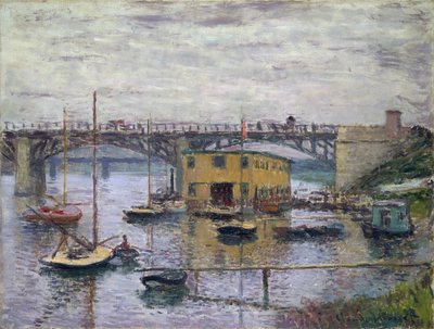 Bron vid Argenteuil på en grå dag, ca 1876 (olja på duk) av Claude Monet