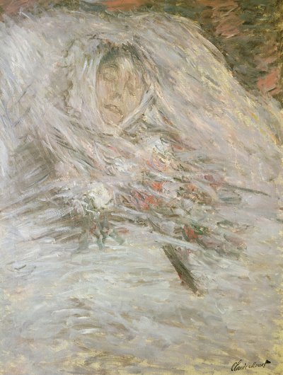 Camille Monet (1847-79) på sin dödsbädd, 1879 av Claude Monet