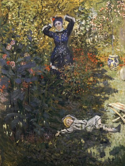 Camille och Jean i trädgården i Argenteuil av Claude Monet