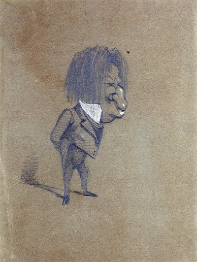 Karikatyr av Jules Husson (1821-89) "Champfleury", 1858 (blyerts och gouache på papper) av Claude Monet