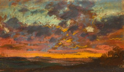 Solnedgång, c. 1868 (pastell på papper) av Claude Monet
