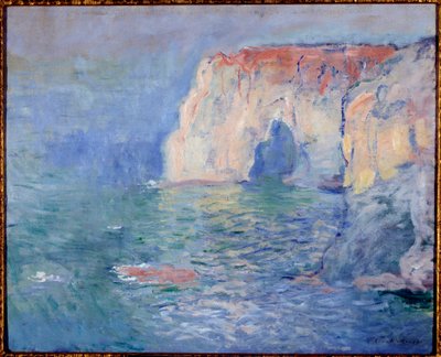 Etretat, manneporten, reflektioner över vattnet Målning av Claude Monet (1840-1926) 1885 Sön. 0,65x0,81 m Paris, Orsay-museet av Claude Monet