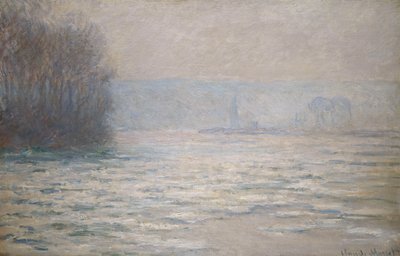 Översvämningar på Seine nära Bennecourt; Debacle, La Seine pres Bennecourt, 1893 av Claude Monet