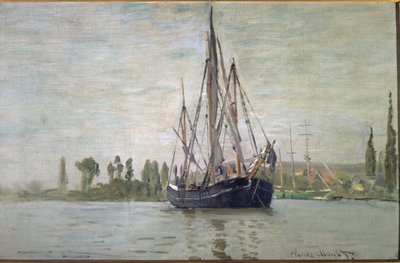 Fransk chase-sto för ankar (nära Rouen) - olja på duk av Claude Monet