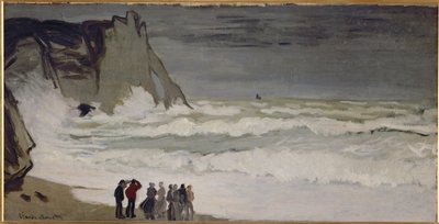 Grosse mer a Etretat (olja på duk) av Claude Monet