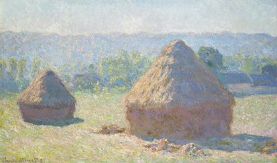 Haystacks, end of Summer av Claude Monet