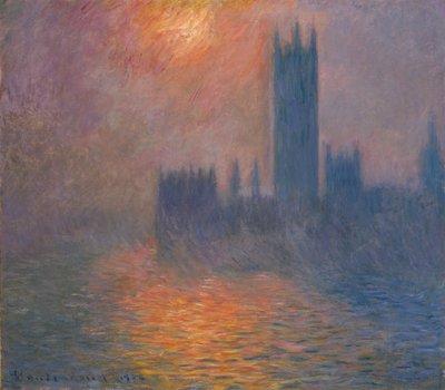 Parlamentsbyggnaden. Solnedgång, 1900-1901. av Claude Monet