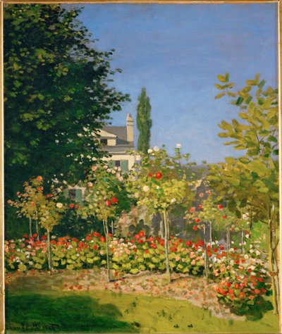 Jardin en fleurs a Sainte-Adresse (olja på duk) av Claude Monet