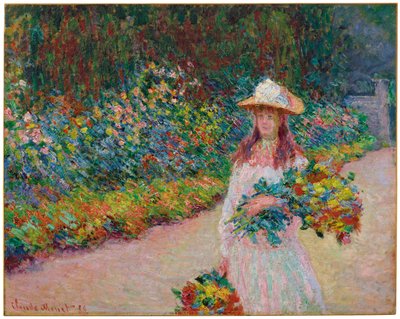 Ung flicka i Givernys trädgård, 1888 av Claude Monet