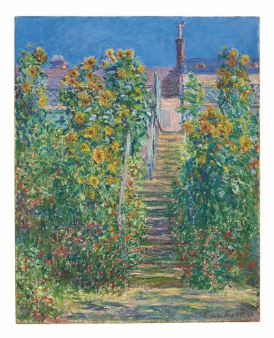 Trappan i Vétheuil av Claude Monet