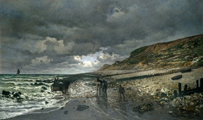 Pointe de la Hève vid lågvatten  av Claude Monet