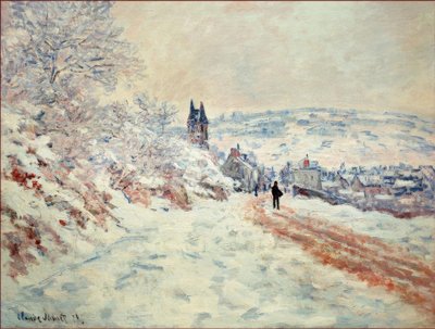 La Route de Vetheuil, Effet de Neige (Vägen till Vethe av Claude Monet