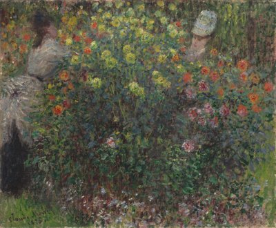 Damer i blommor, 1875 av Claude Monet