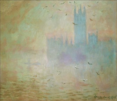 The Parliament, The Seagulls (Das Parlament, die Möwen) av Claude Monet