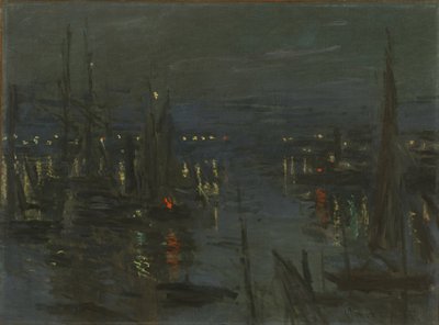 Le Havres hamn, natteffekt Le Havres hamn på natten, 1873. av Claude Monet