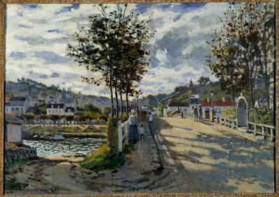 Le pont de Bougival Målning av Claude Monet (1840-1926) 1869 Sön. 0,63x0,91 m Manchester. Currier Gallery Of Art av Claude Monet