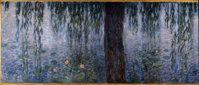 Les Nympheas; på morgonen klart med pil (vänster del av triptykolja på trä 200 x 425 cm), sd. 1914-1926. av Claude Monet (1840-1926). Musée de l