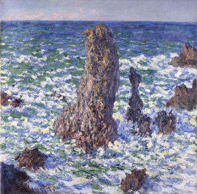 Pyramiderna i Port-Coton, soleffekt, 1886. av Claude Monet